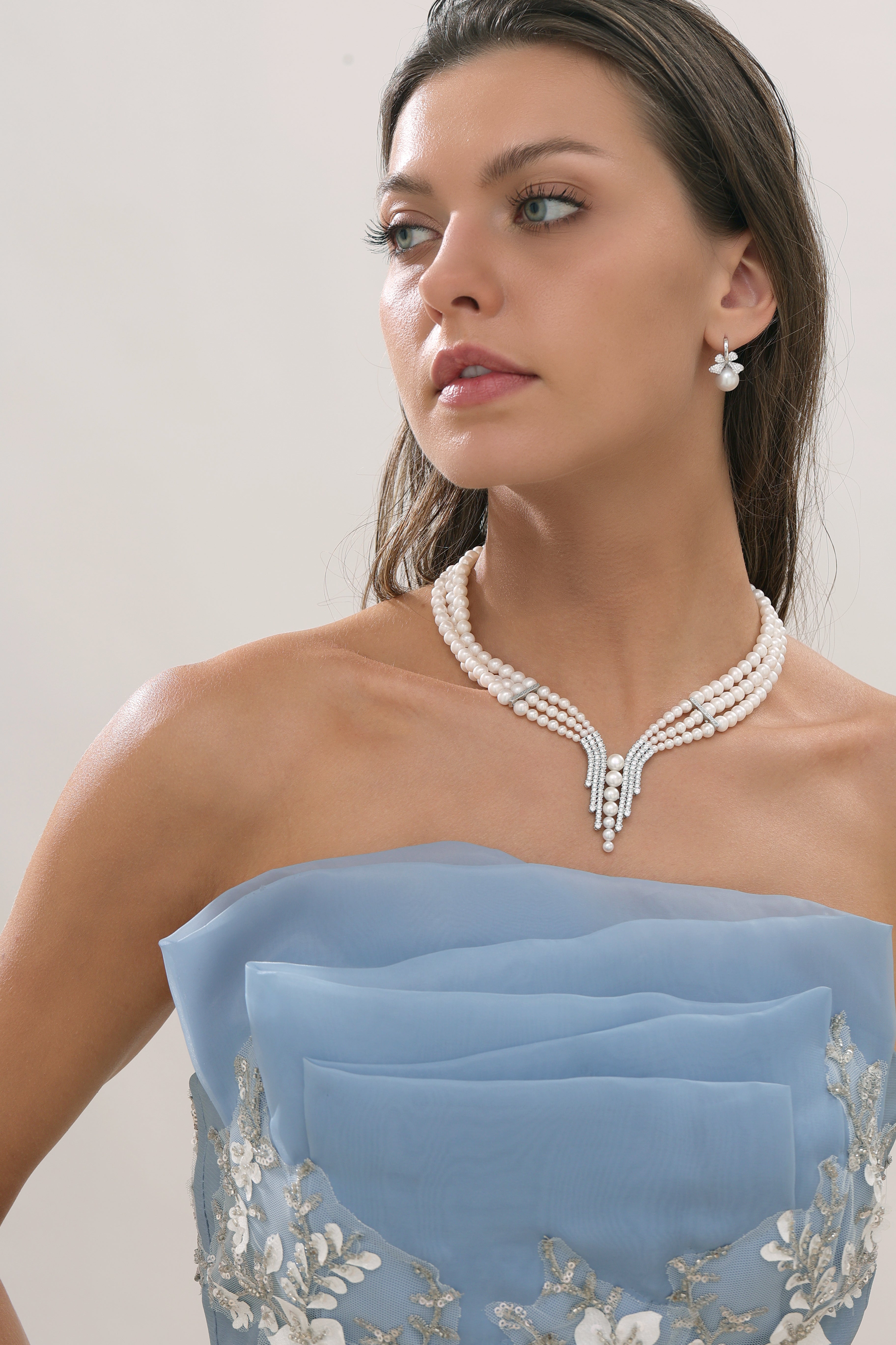 Triple-Layered Freshwater Pearl Strand Necklace