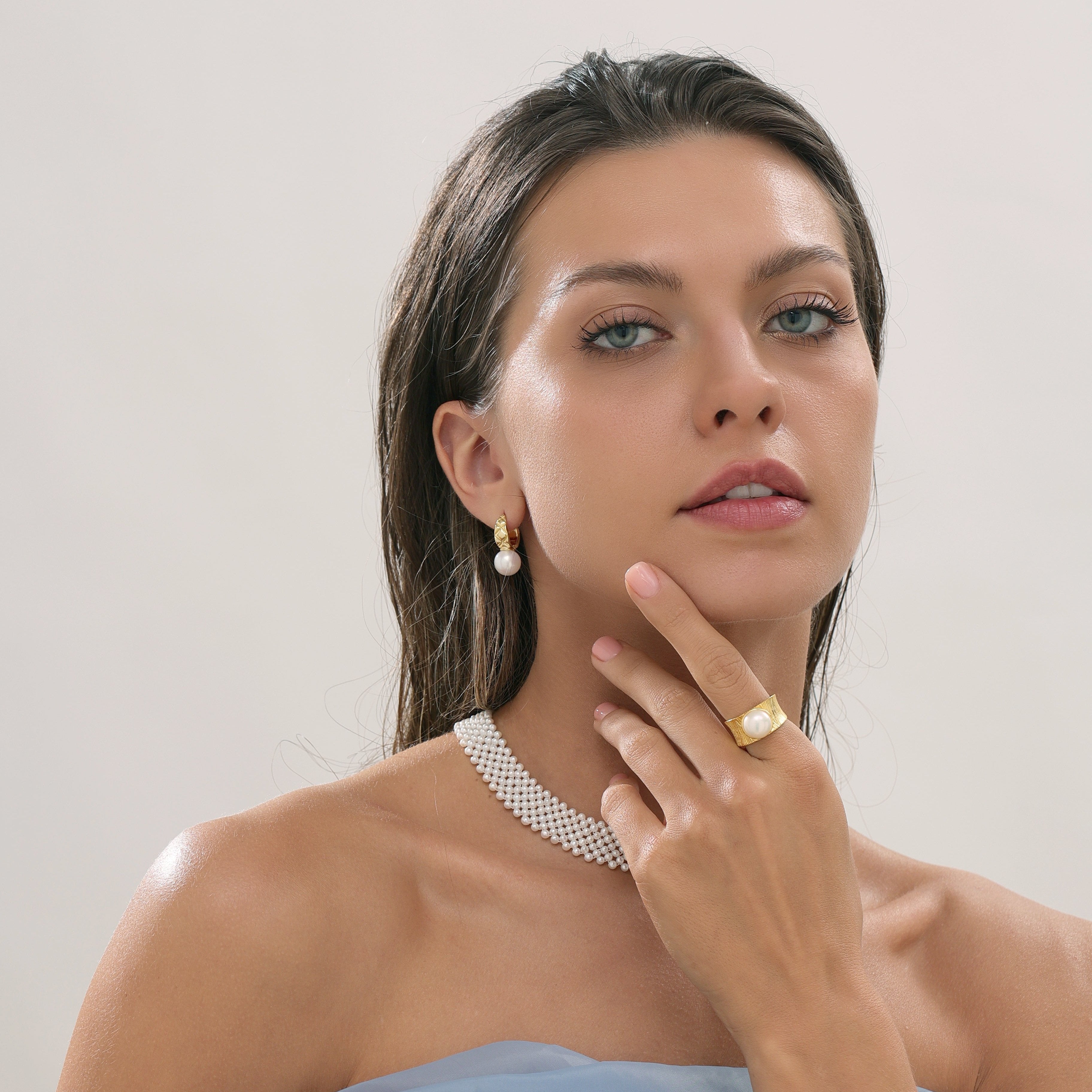 7-8mm Freshwater Pearl Wide Ring