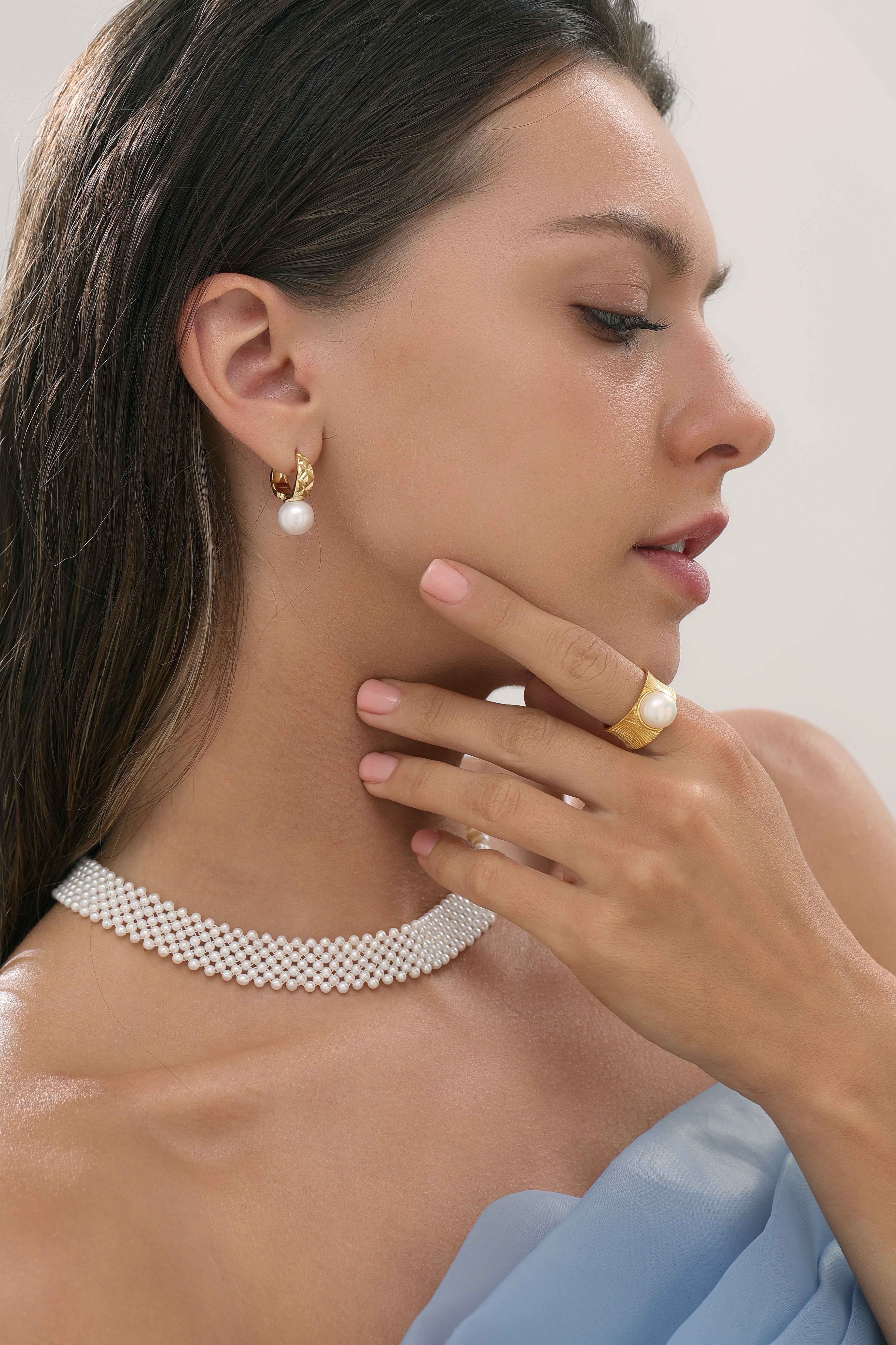7-8mm Freshwater Pearl Wide Ring