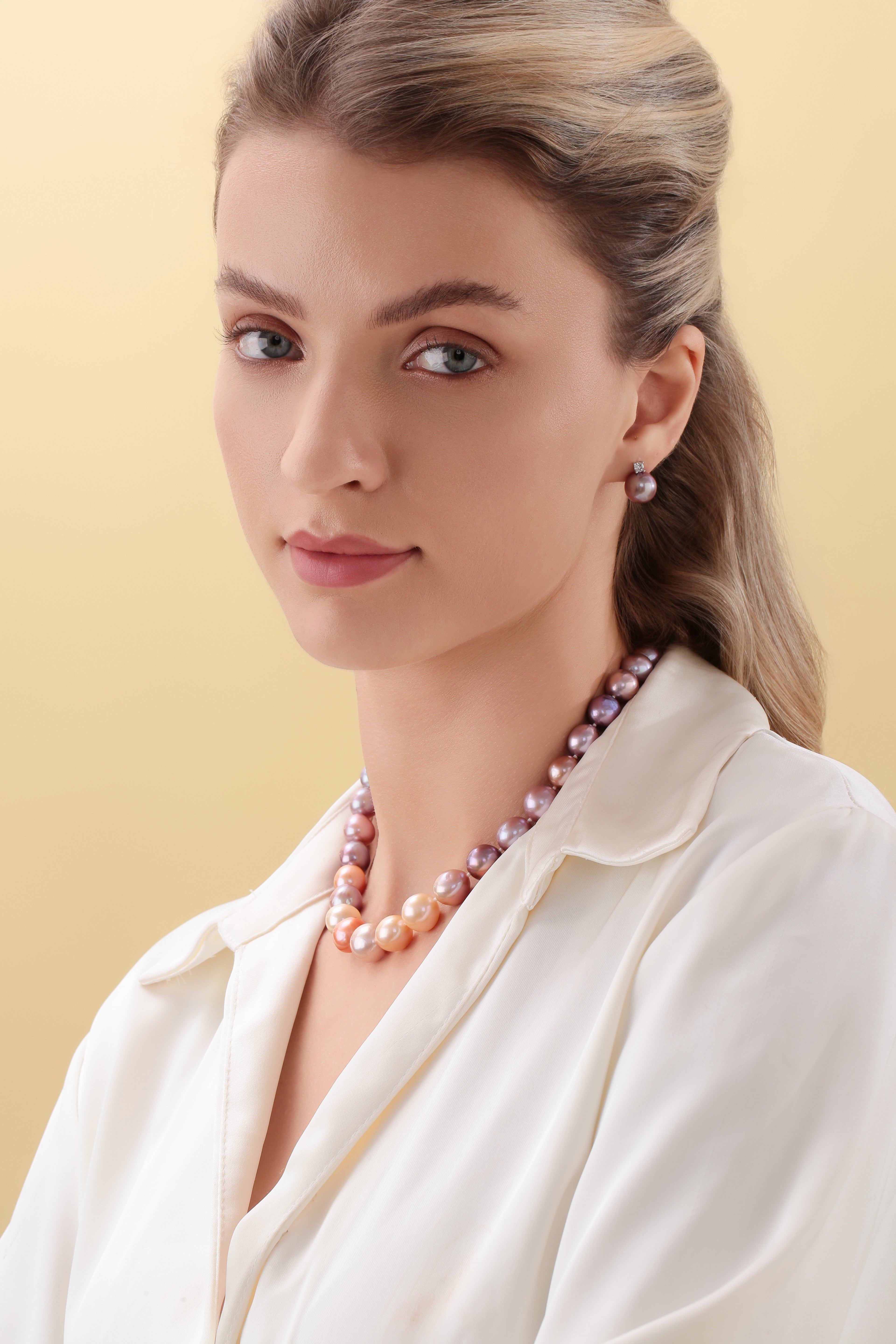 11-14mm Multicolor Freshwater Pearl Strand Necklace