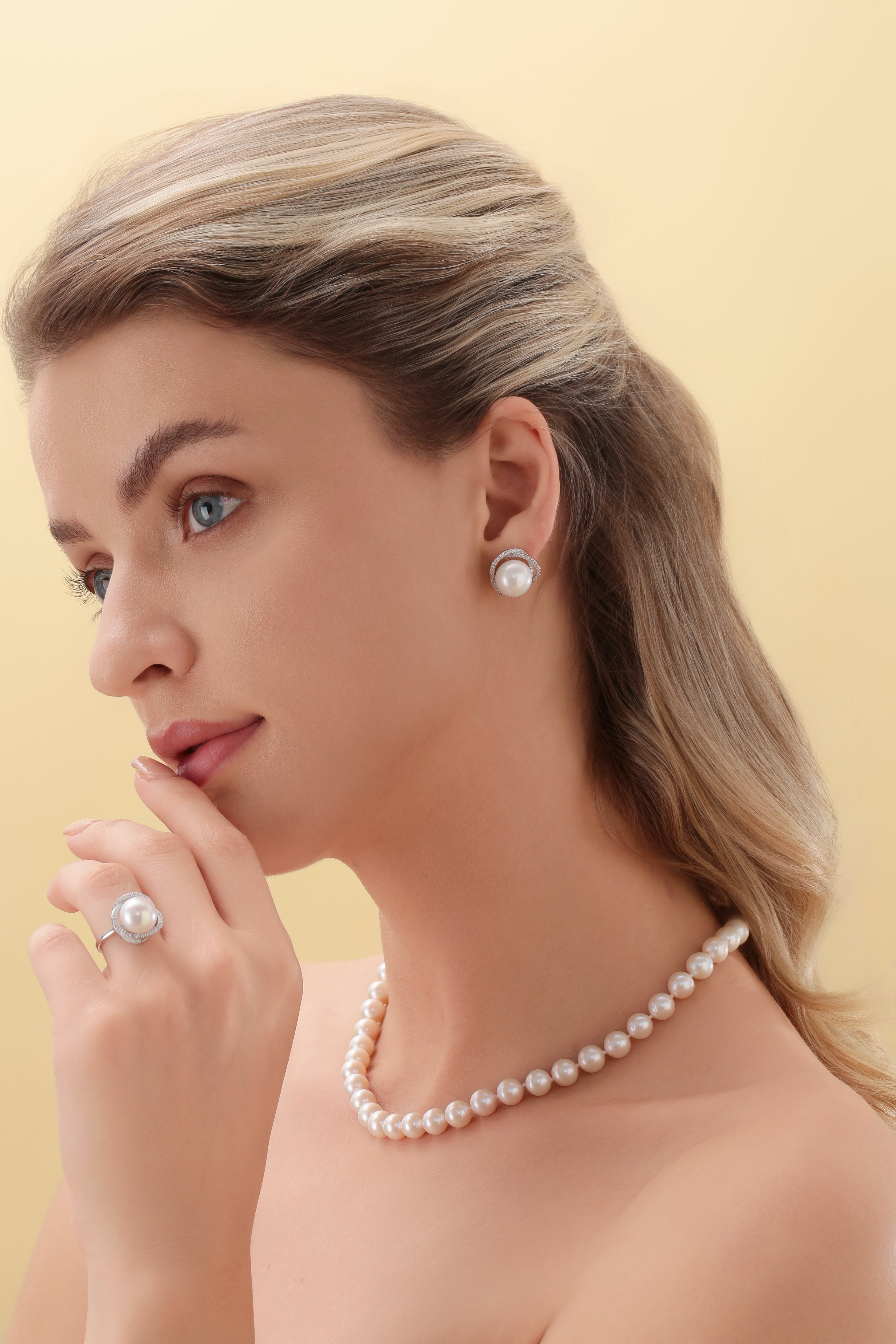 Freshwater Pearl & Rose Floral Earrings