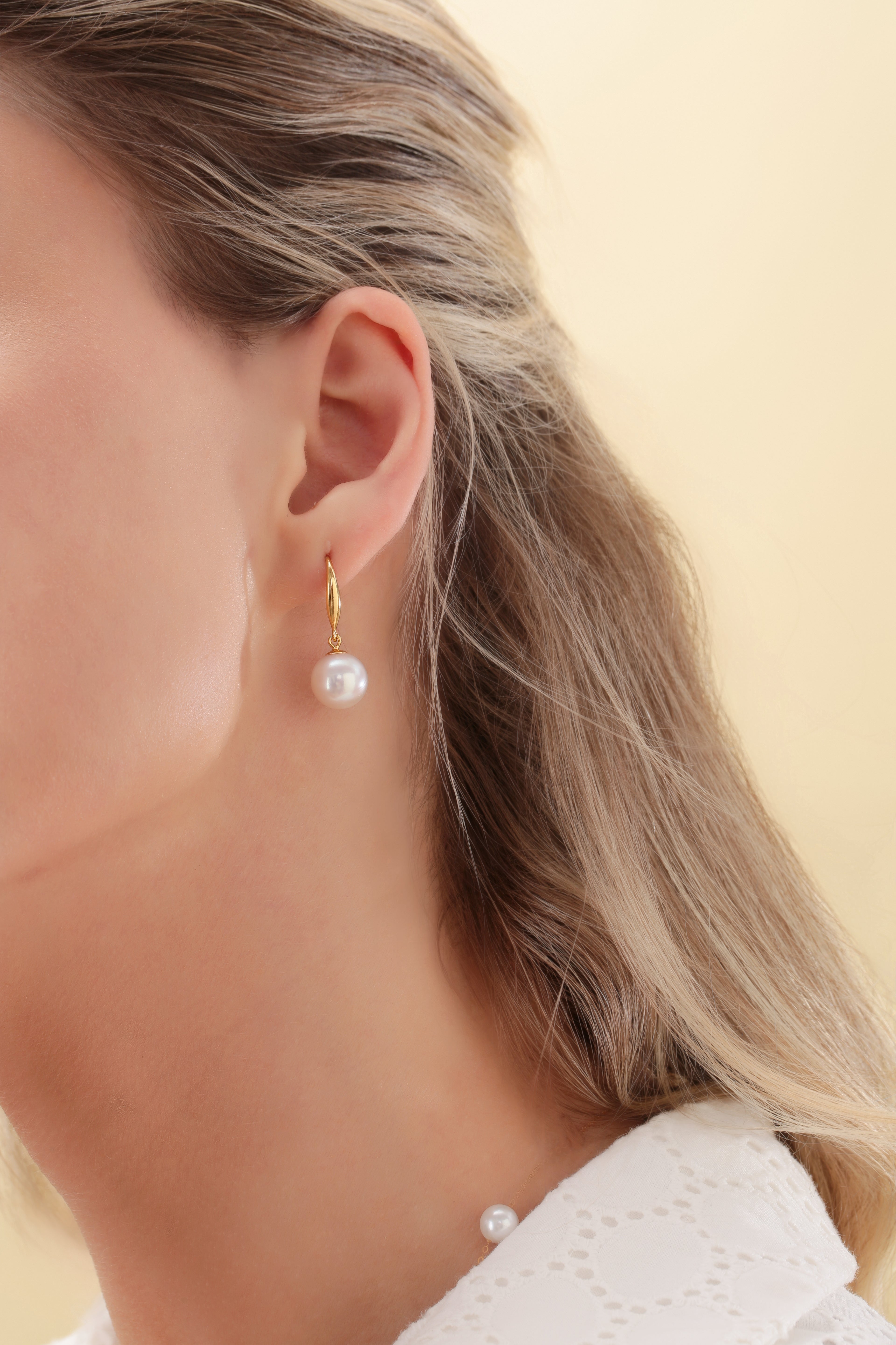 10-11mm Freshwater Pearl & Classic Hoops Earrings