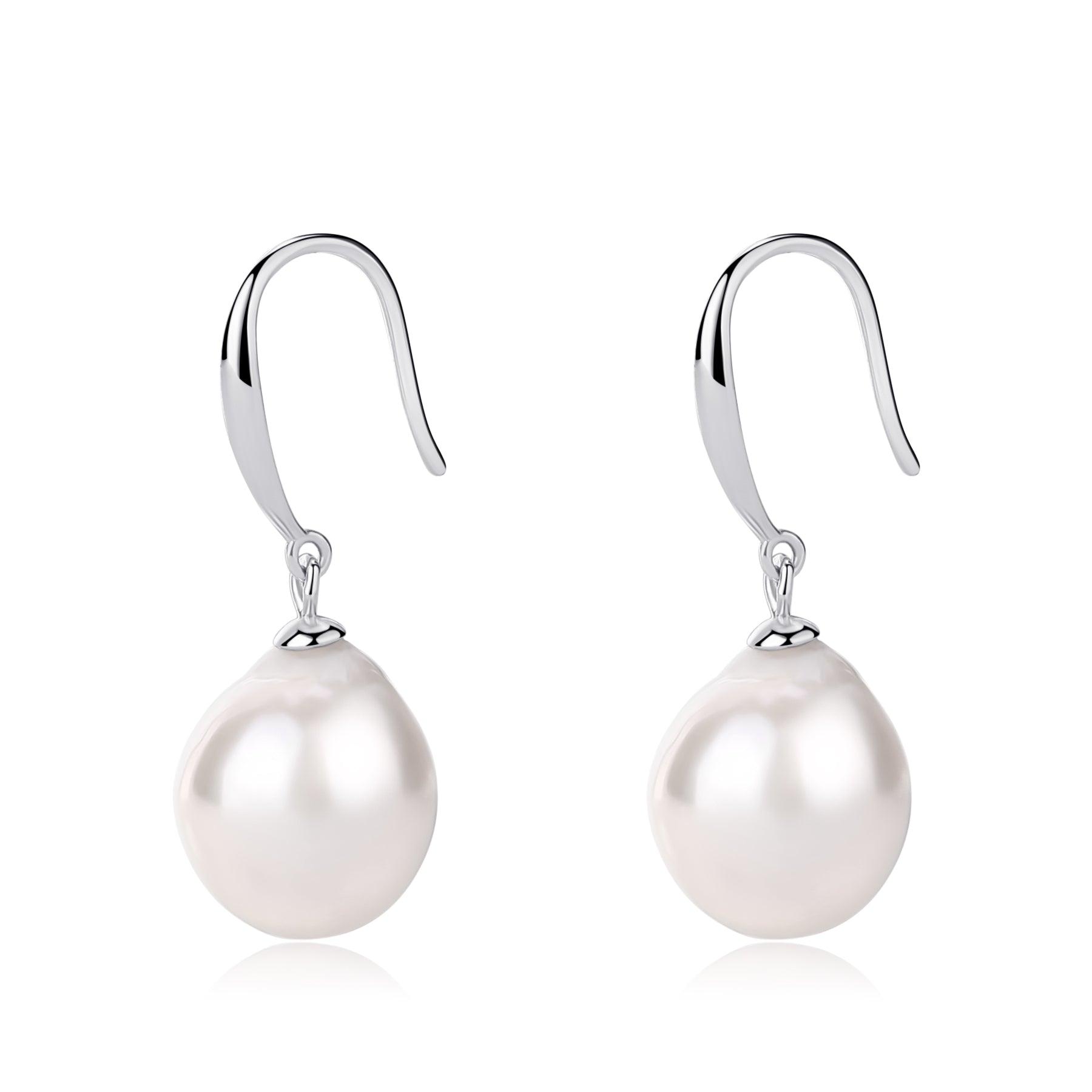 Classic Hook White Baroque Pearl Earrings