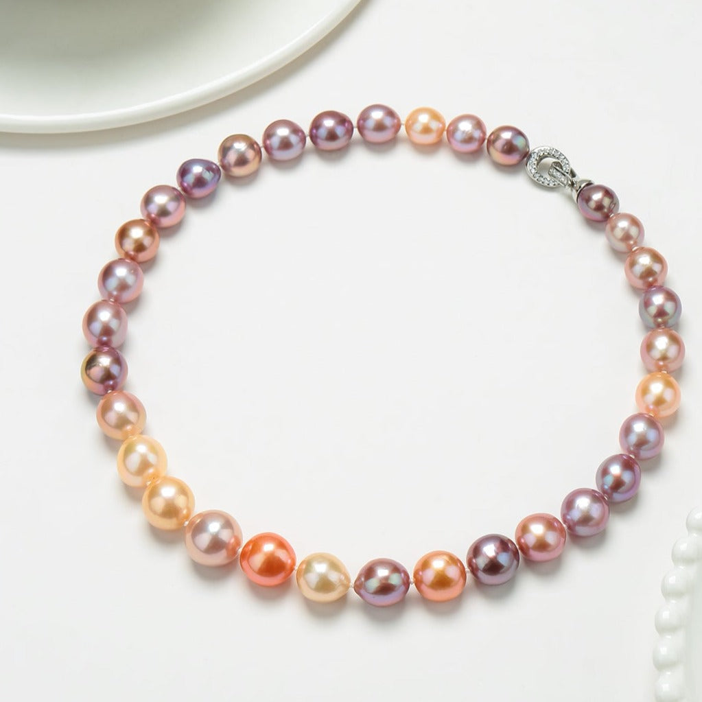 11-14mm Multicolor Freshwater Pearl Strand Necklace