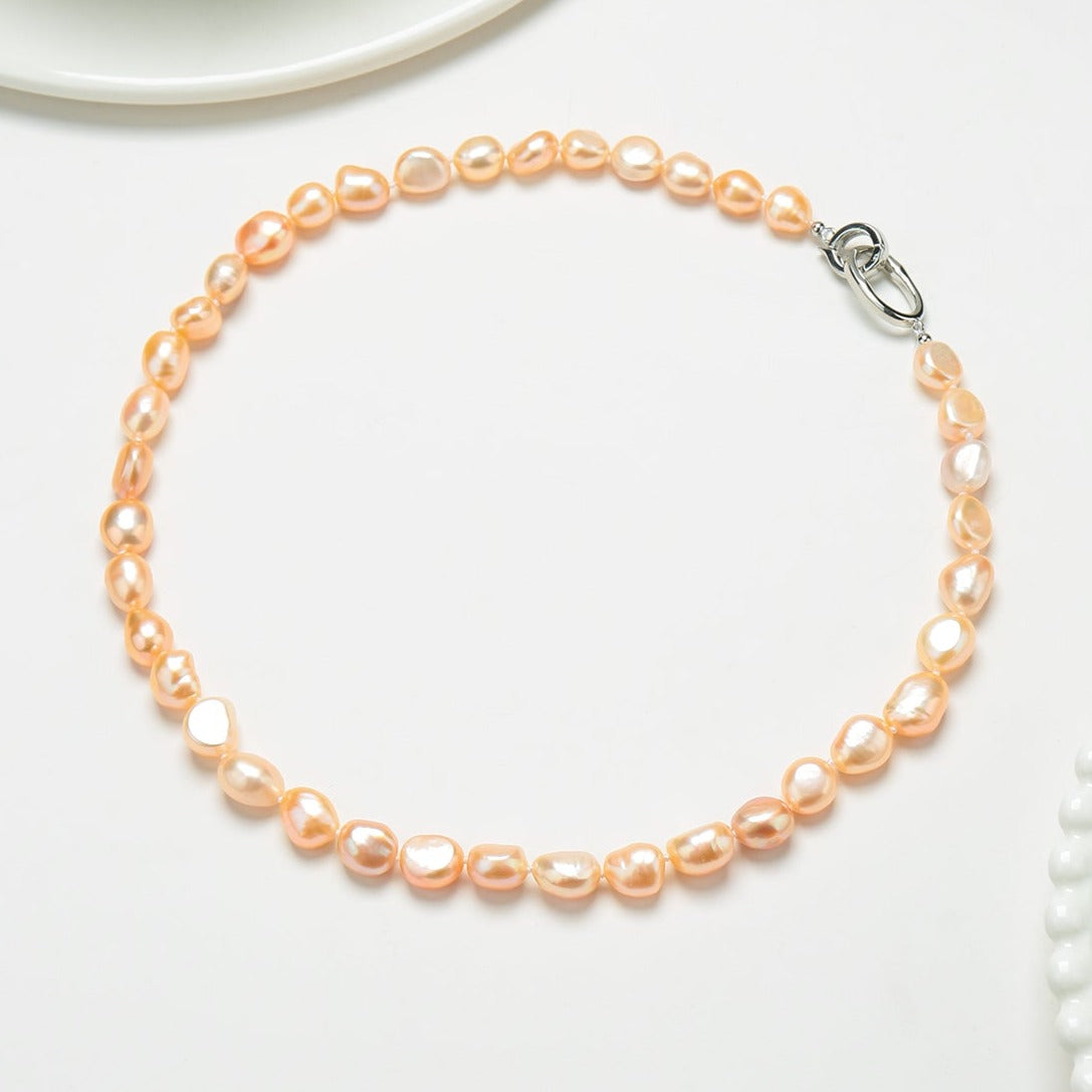 9-10mm Pink Baroque Pearl Necklace