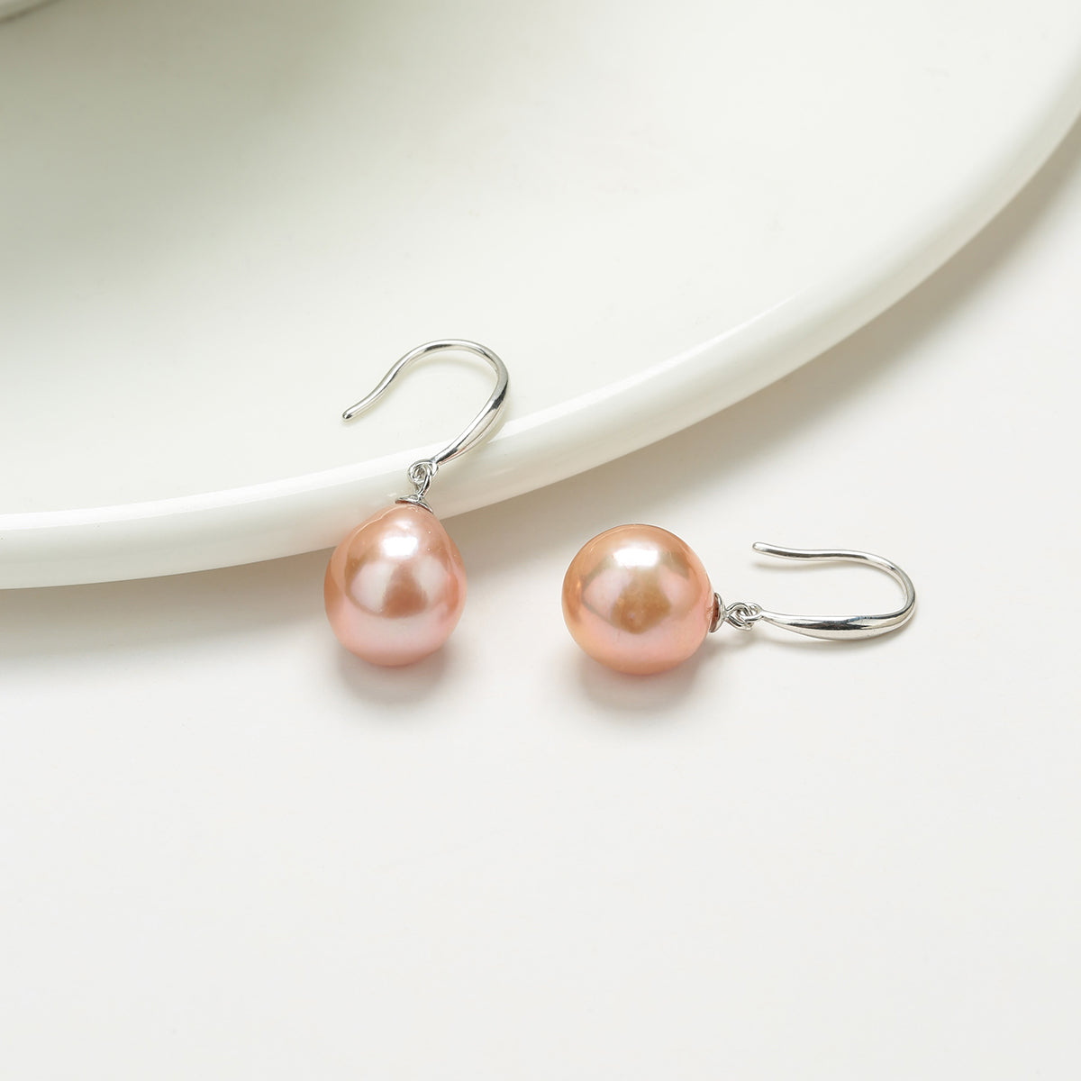 Classic Hook Pink Baroque Pearl Earrings