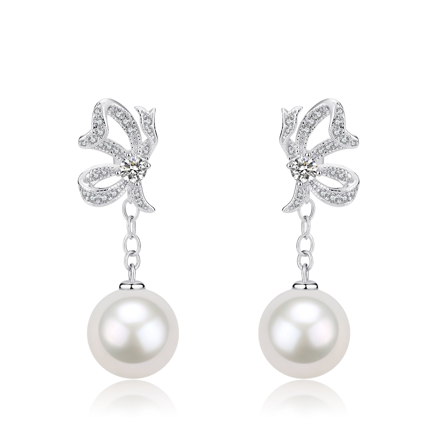 9-10mm Freshwater Pearls & Butterfly Stud Detachable Earrings