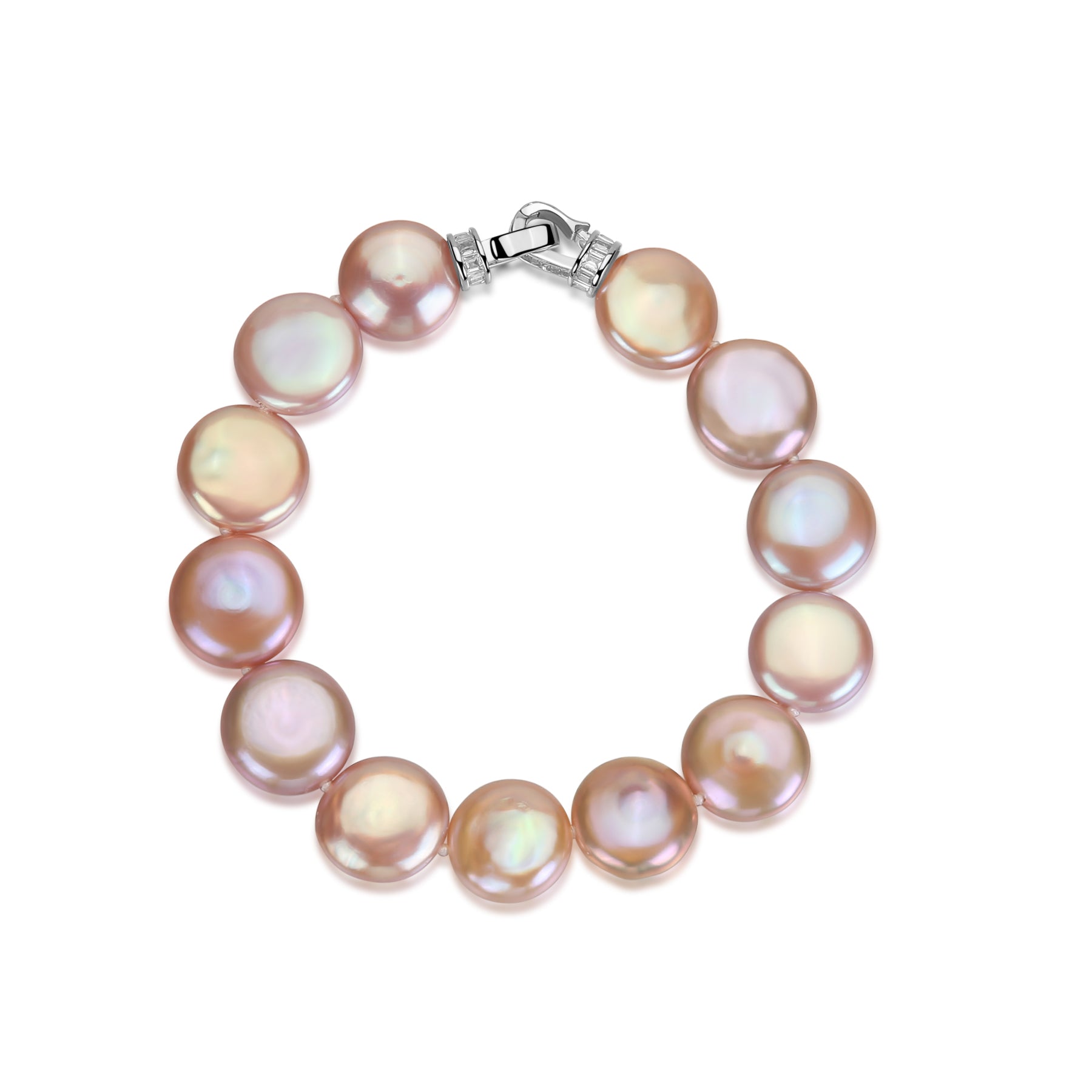 Pink Coin Baroque Pearl Strand Bracelet and Necklace (Purchase Individually)