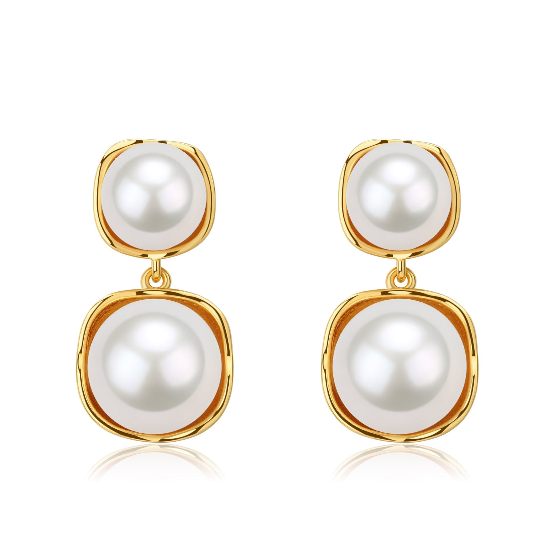 Double Freshwater Pearl & Eulalie  Earrings