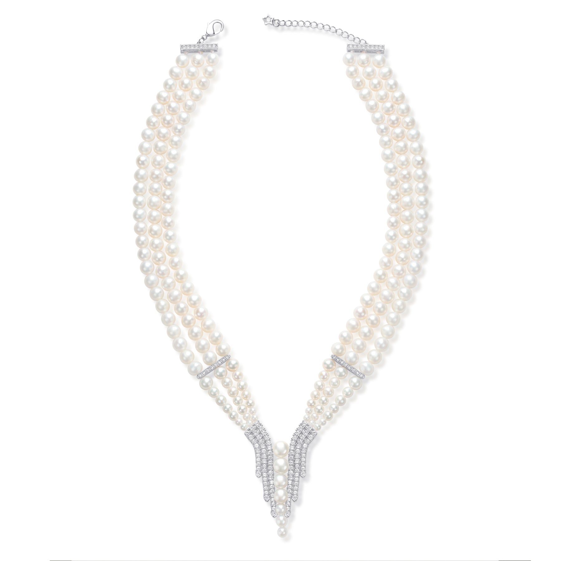 Triple-Layered Freshwater Pearl Strand Necklace