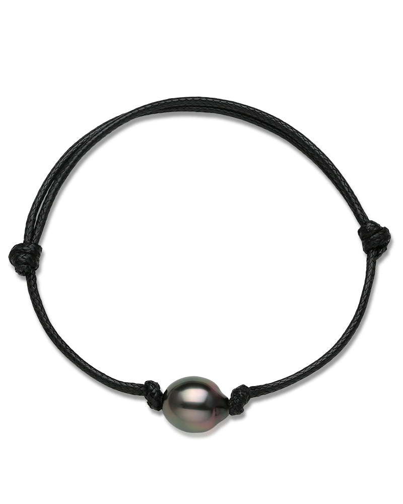Tahitian Baroque Pearl Knotted Leather Bracelet