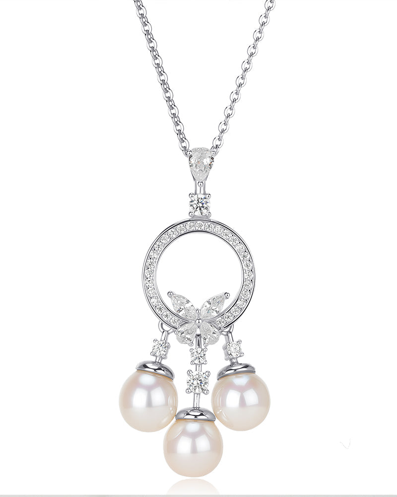 Dreamcatcher Three Pearls Pendant Necklace