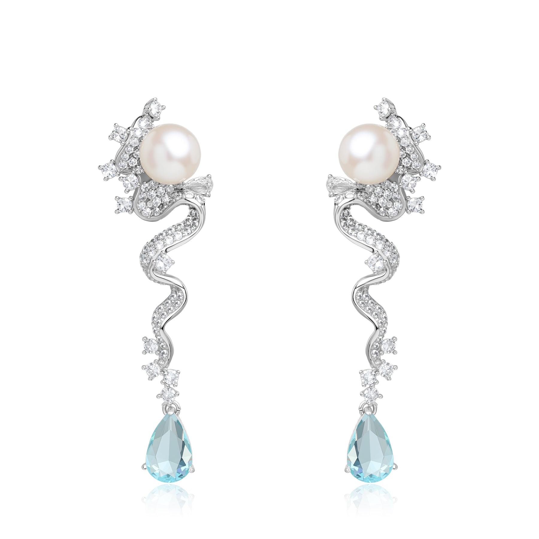 Freshwater Pearl & Topaz Earrings