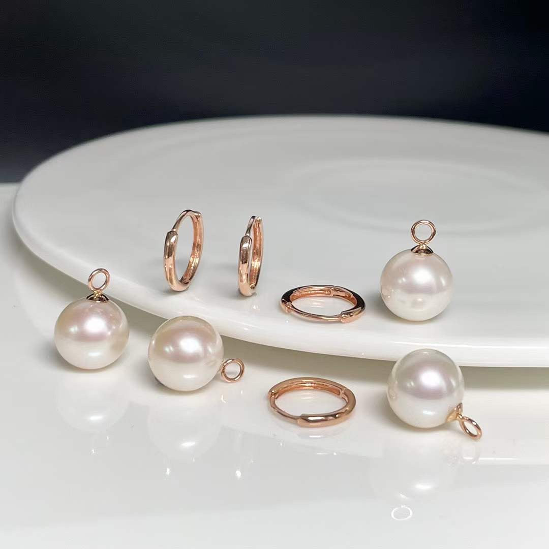 11-12mm Freshwater Pearl & Hoops Earrings