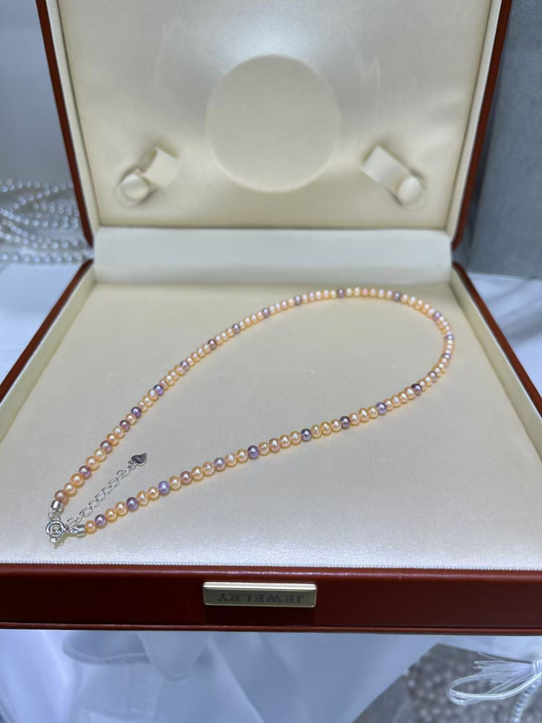 4-5mm Aurora Multi-Color Round Freshwater Pearl Necklace