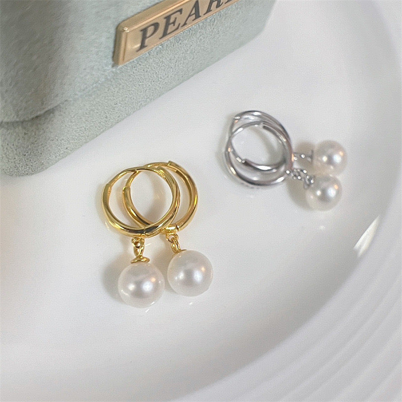 9-10mm Freshwater Pearl Drop Earrings