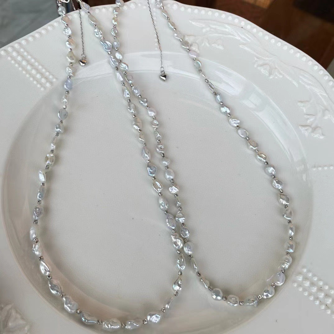 4-6mm Freshwater Keshi Pearl Necklace and Bracelet Set