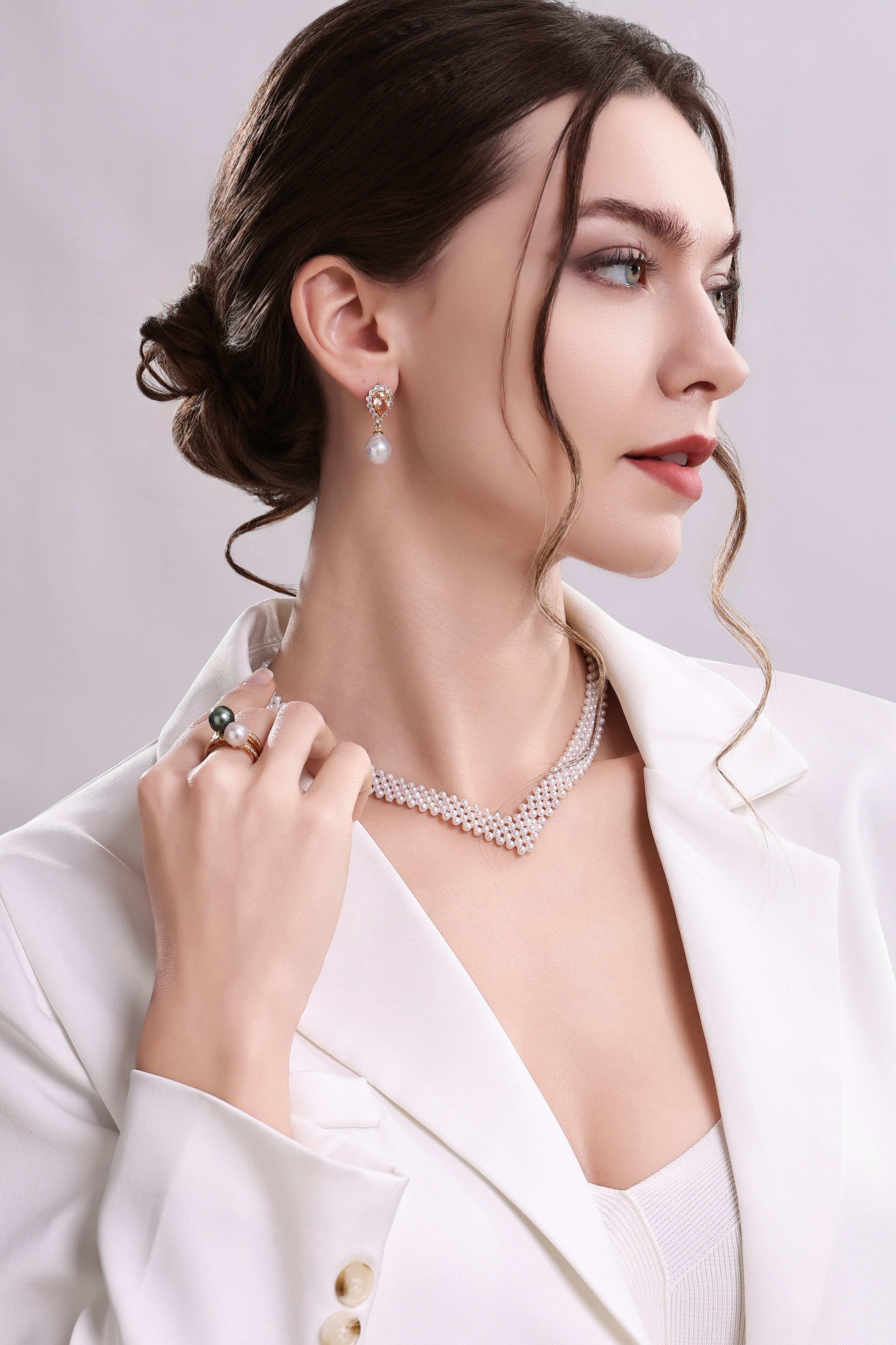 Baroque Edison Pearl Zirconia Earrings