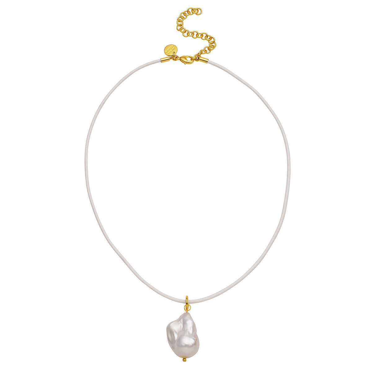 Baroque Pearl Leather Cord Necklace