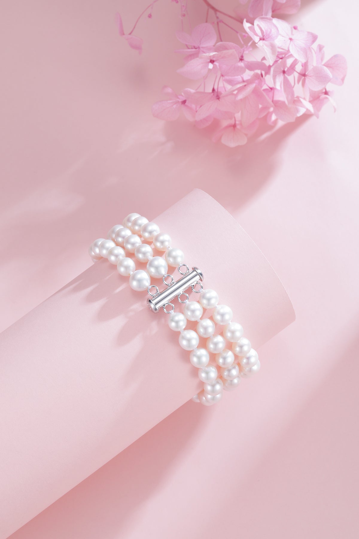 6-7mm Triple Strand Freshwater Pearls Necklace Bracelet Set (Purchase Individually)