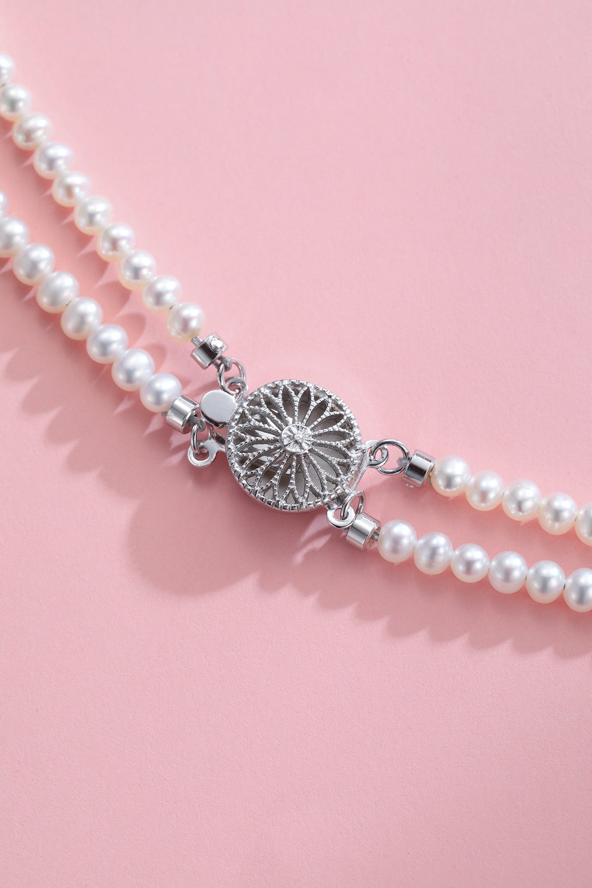 3-4mm Dainty White Freshwater Pearl Dual Strand Necklace