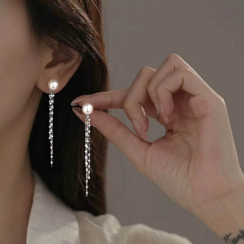 6-7mm Freshwater Pearl & Tassel Earrings