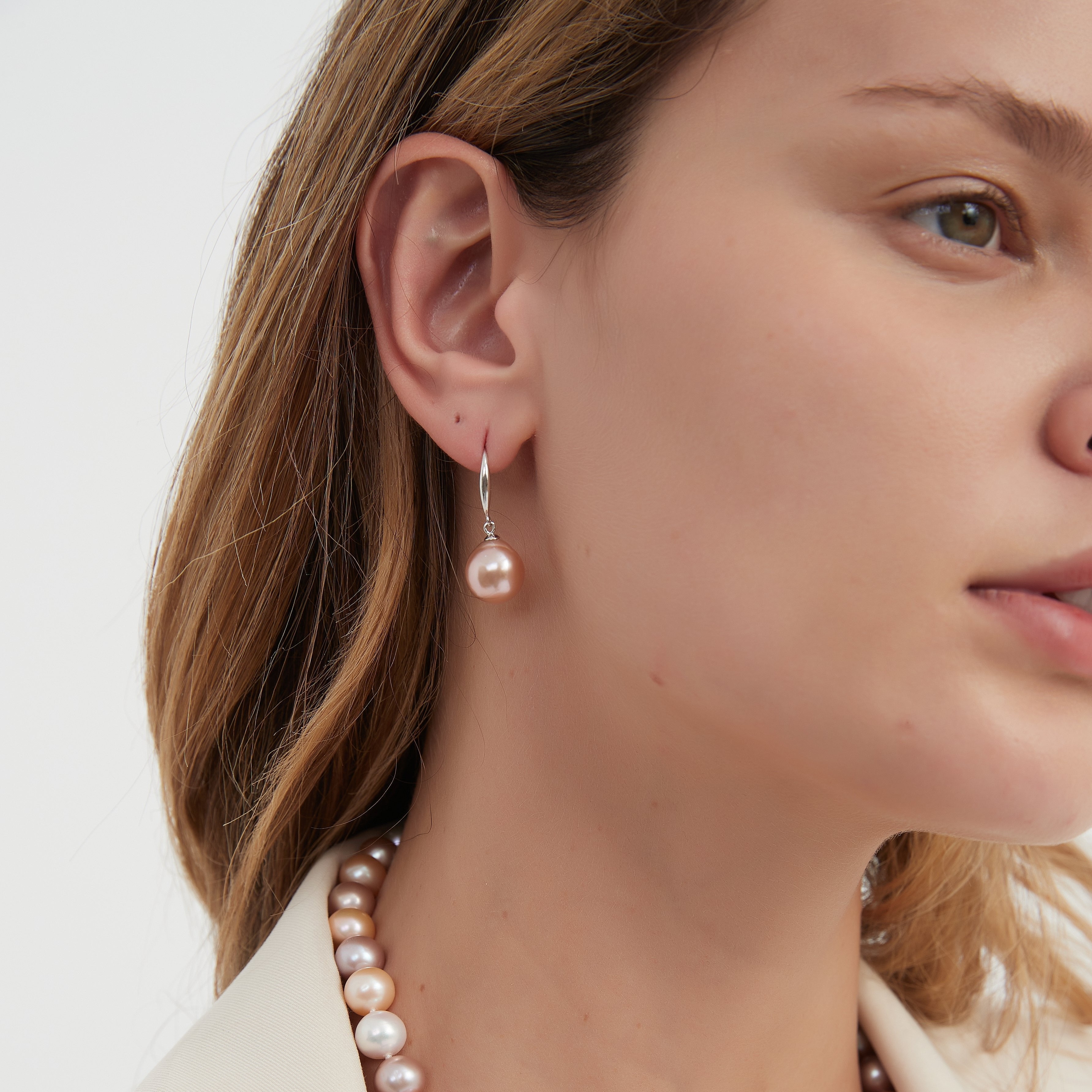 Classic Hook Pink Baroque Pearl Earrings