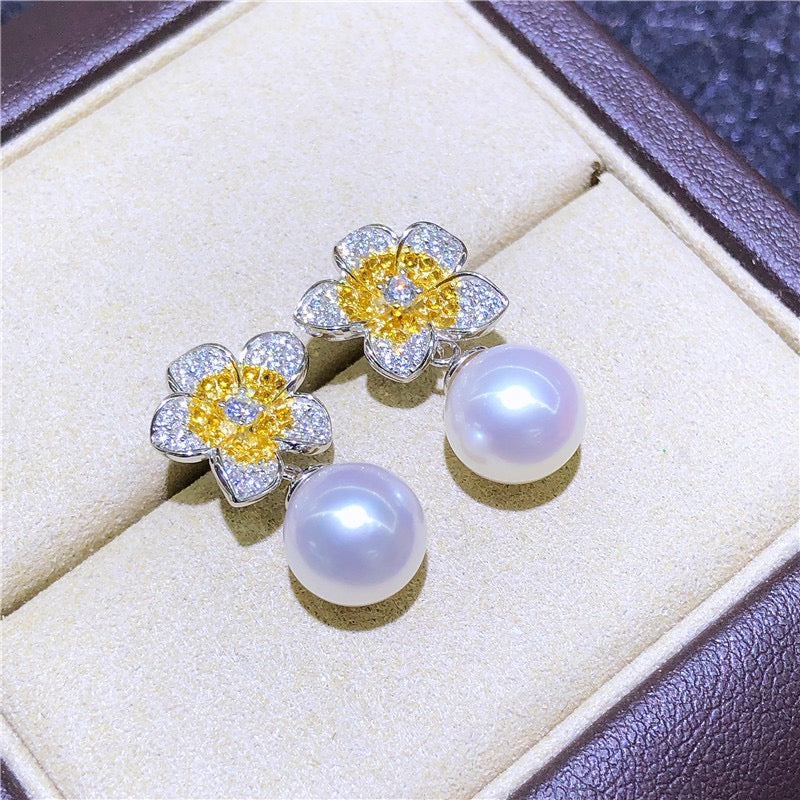 Flower Freshwater Pearl Earrings,Necklace,Set
