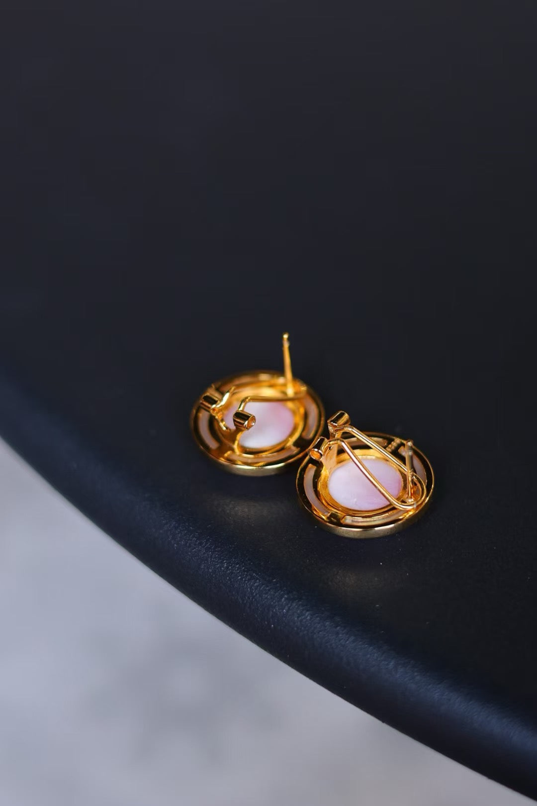 Pink Queen Conch Shell Princess Pearls Earrings