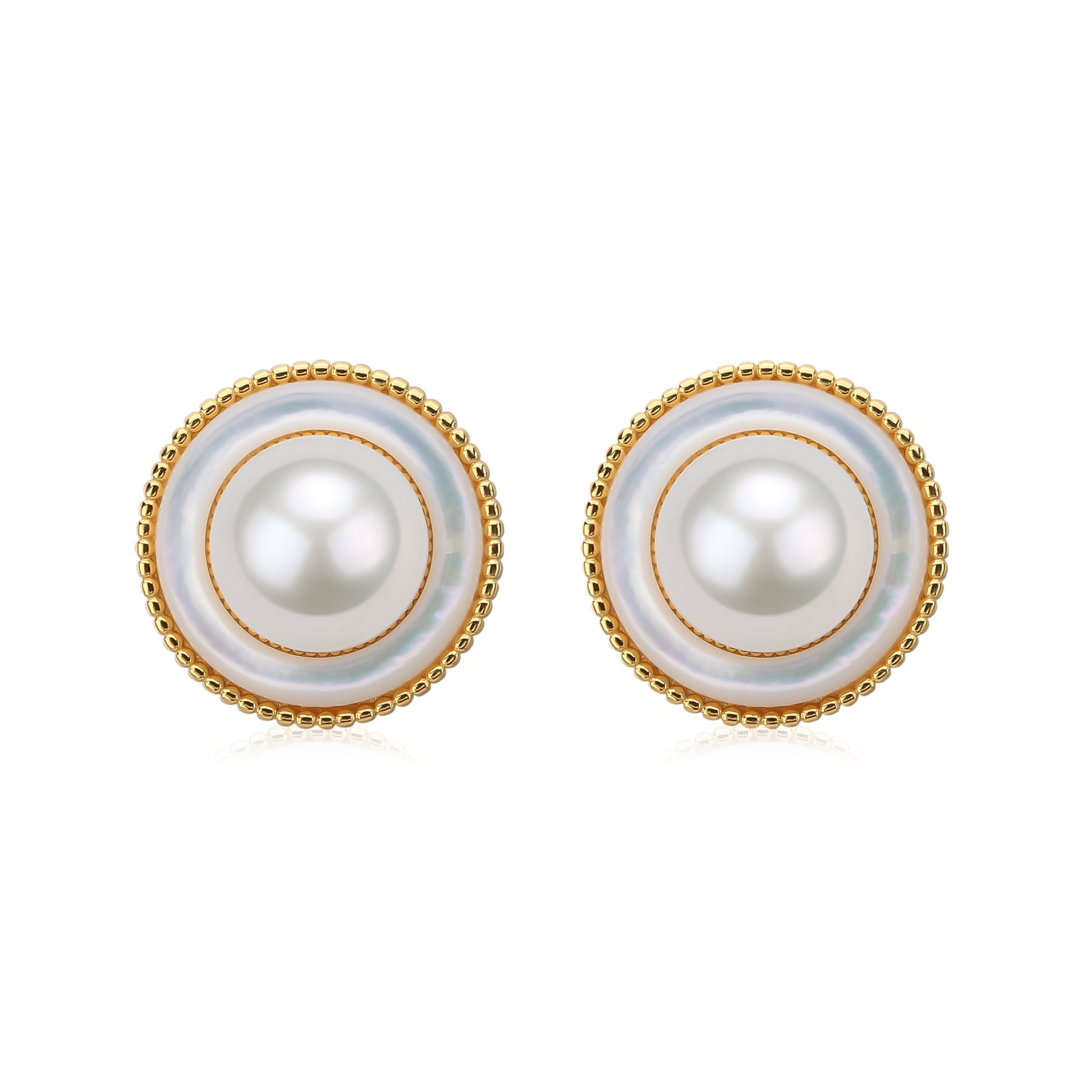 9-10mm Freshwater Pearl Round & Elysia Earrings