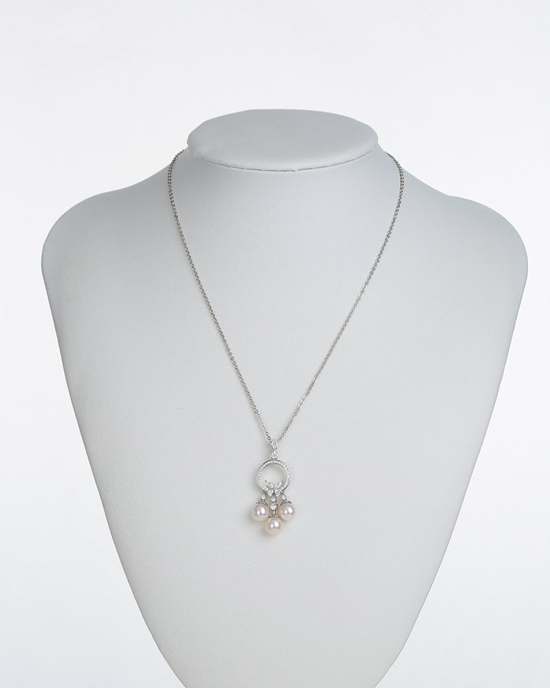 Dreamcatcher Three Pearls Pendant Necklace
