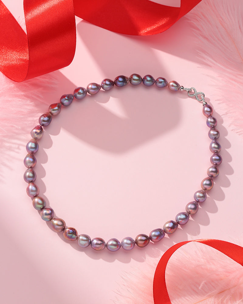 Aurora Colorful Iridescent Baroque Pearl Strand