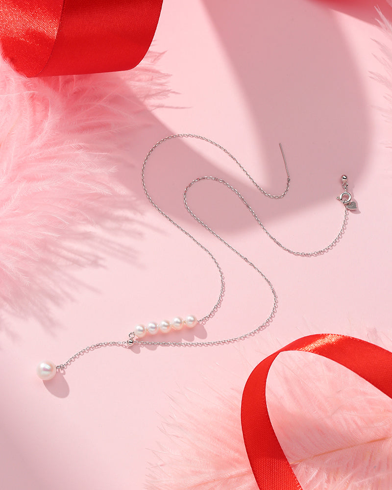 Y Shape Pearl Pendant Necklace