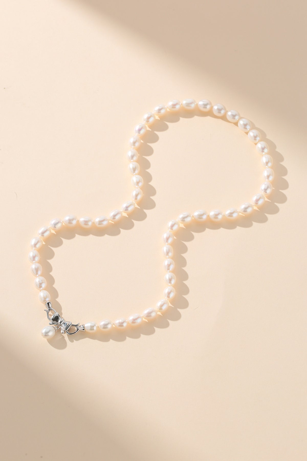 7-8mm Rice Pearl Removable Pendant Necklace
