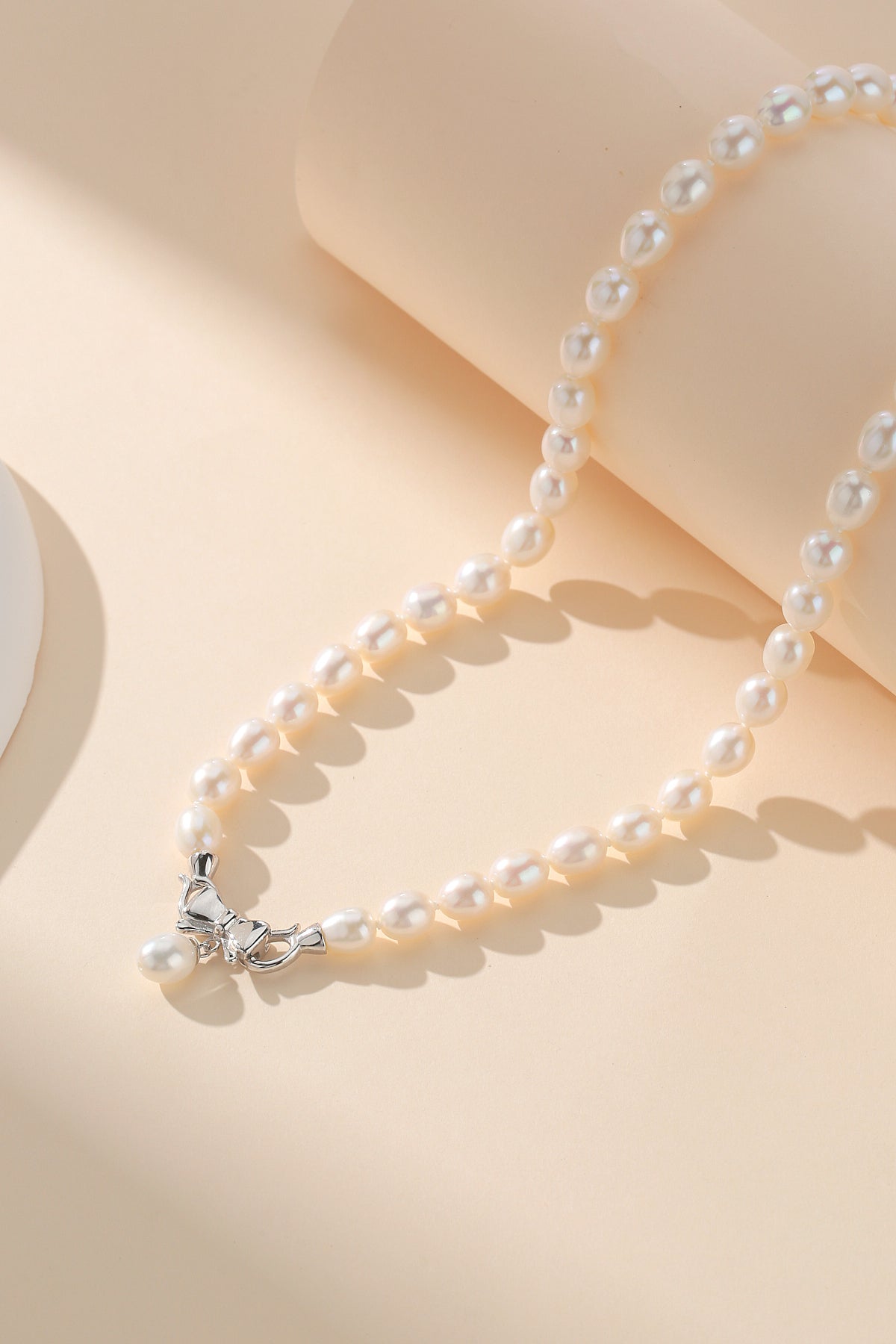 7-8mm Rice Pearl Removable Pendant Necklace