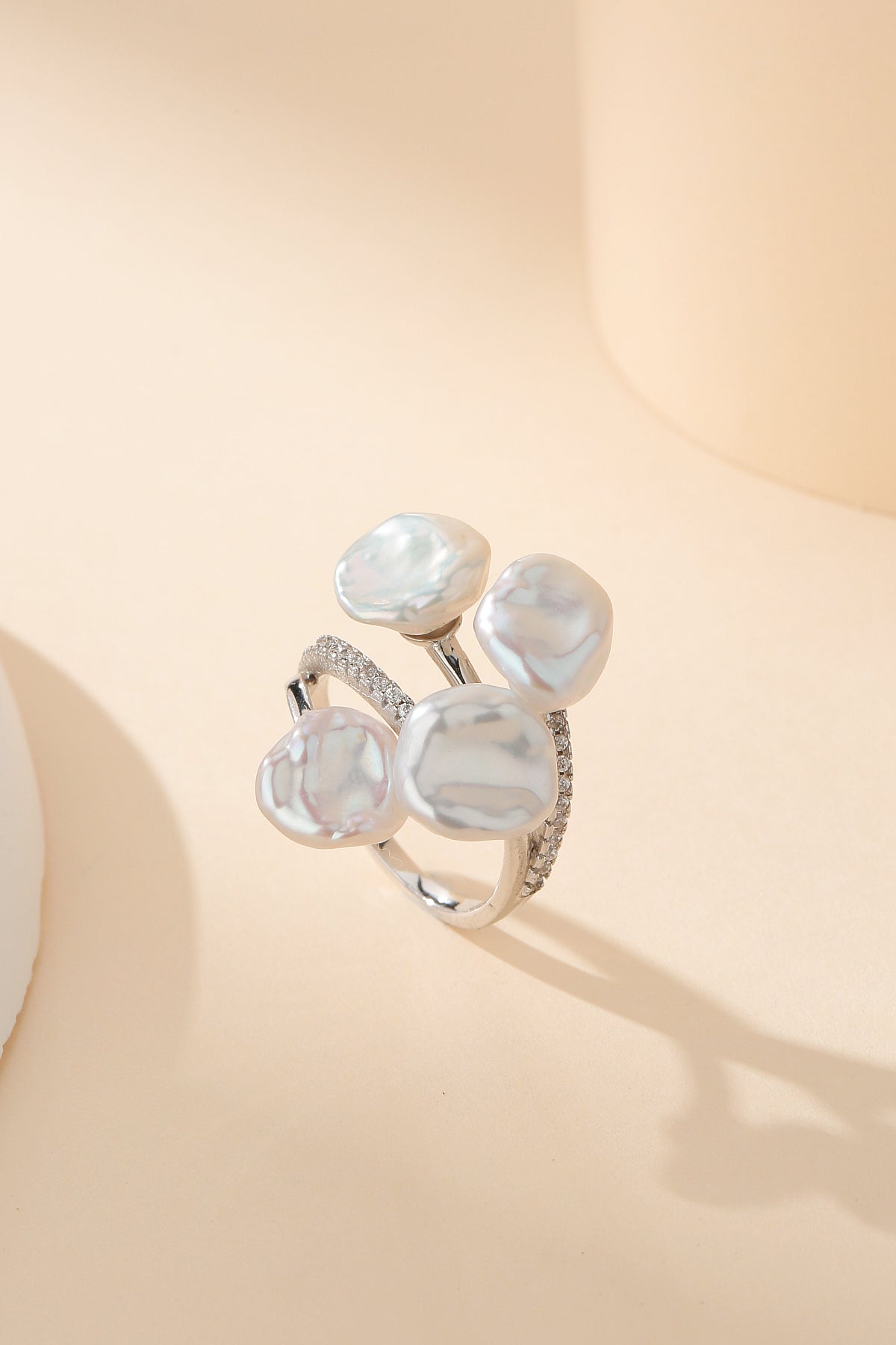 Keshi Pearl Foral Ring