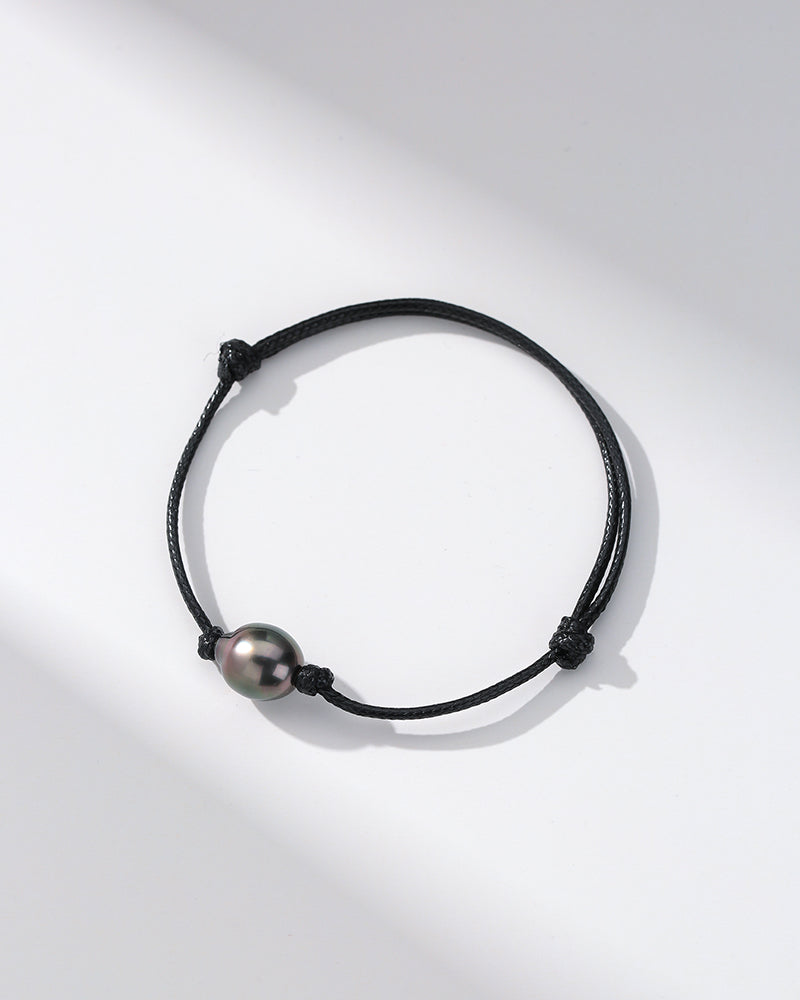 Tahitian Baroque Pearl Knotted Leather Bracelet