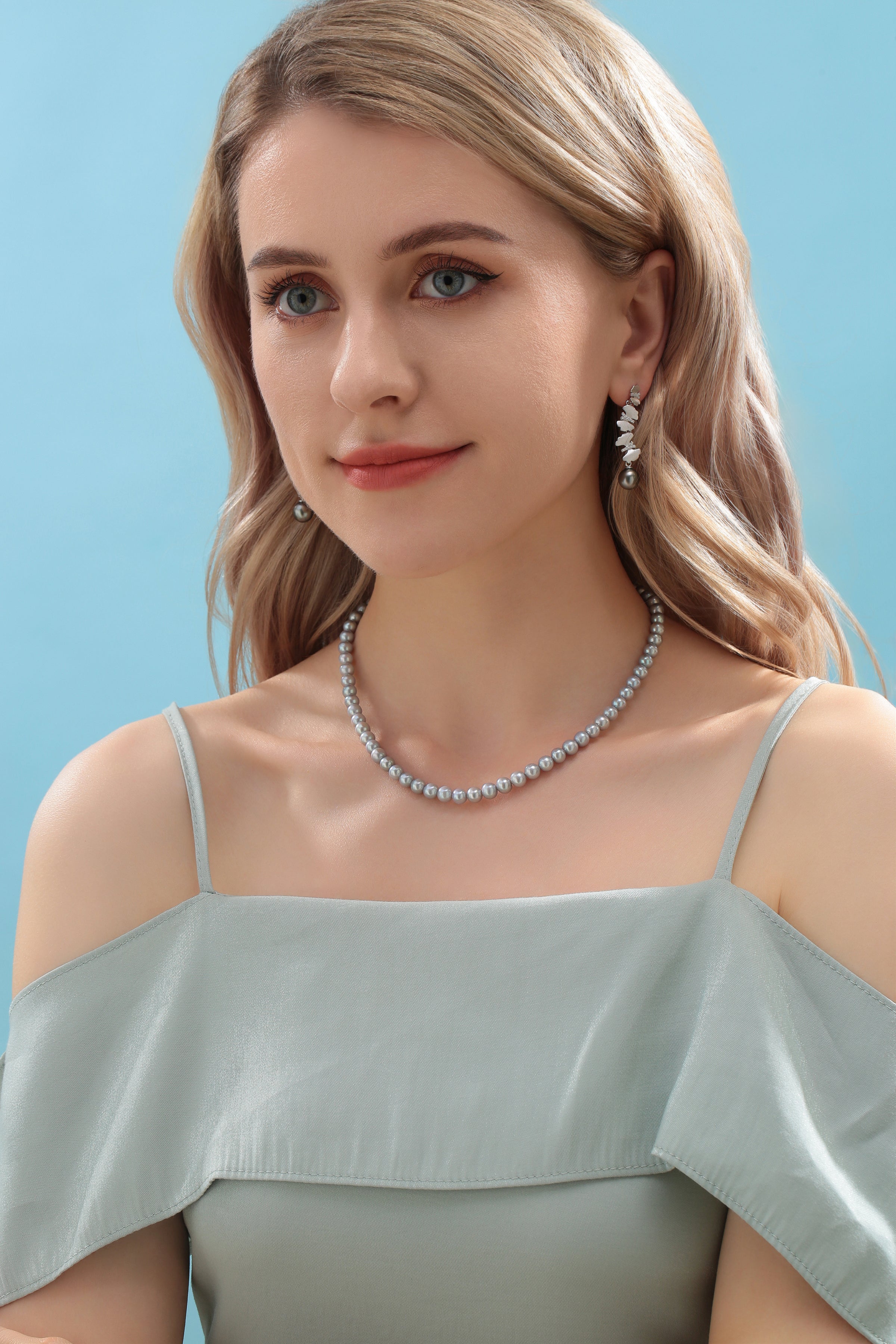 5-6mm Grey Freshwater Pearl Strand Necklace