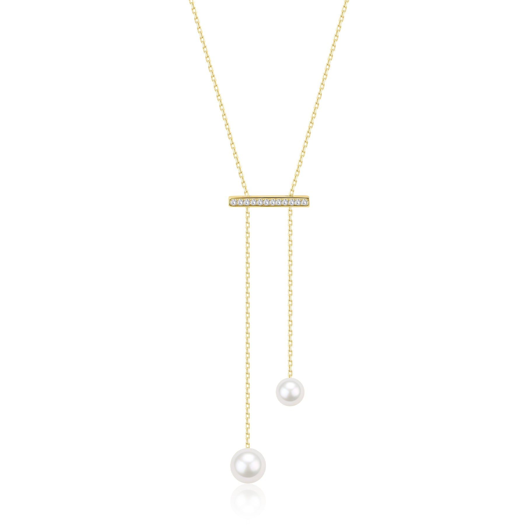 Balance Two Pearl Pendant Necklace