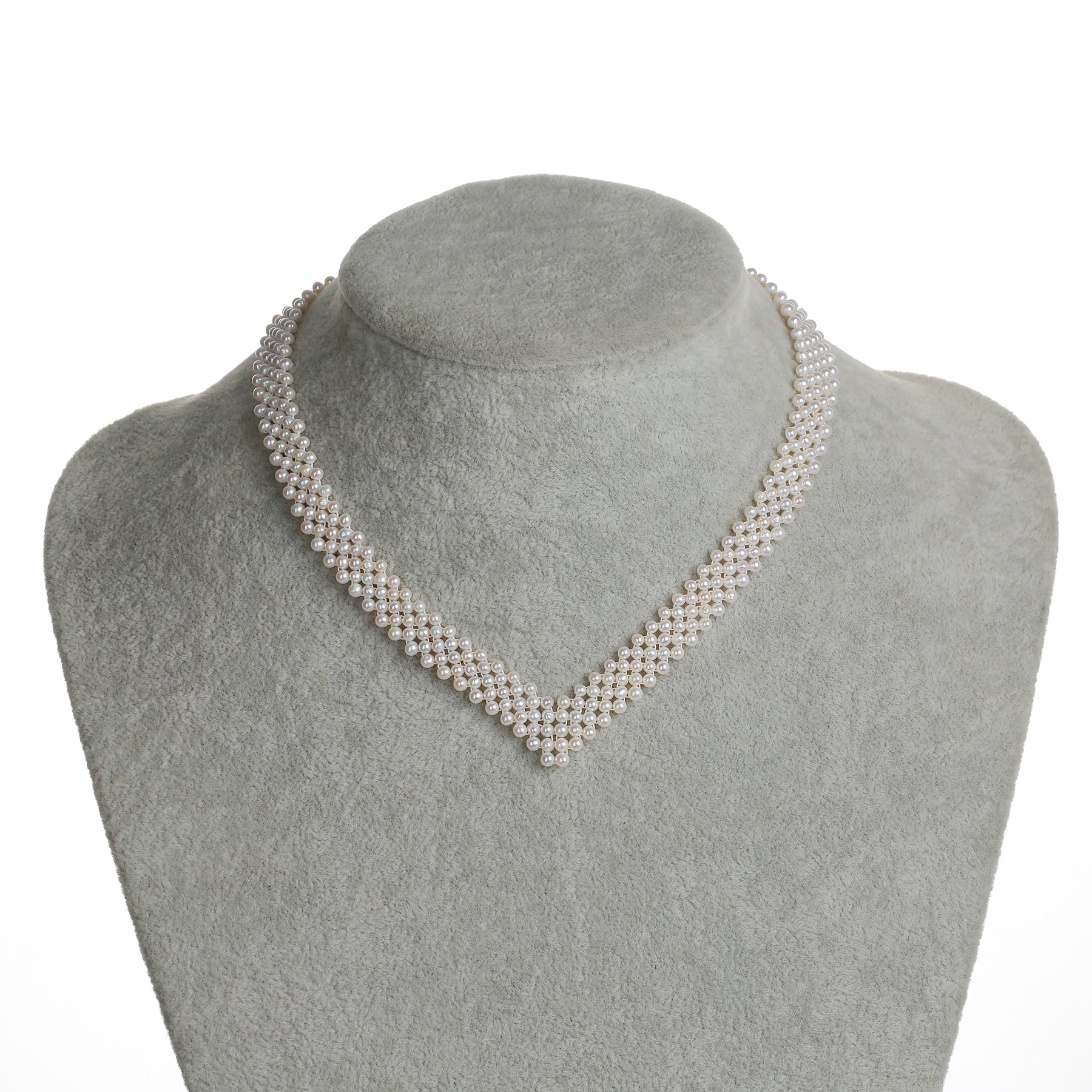 2-3mm Freshwater Pearl Multi-Layered V Shape Necklace