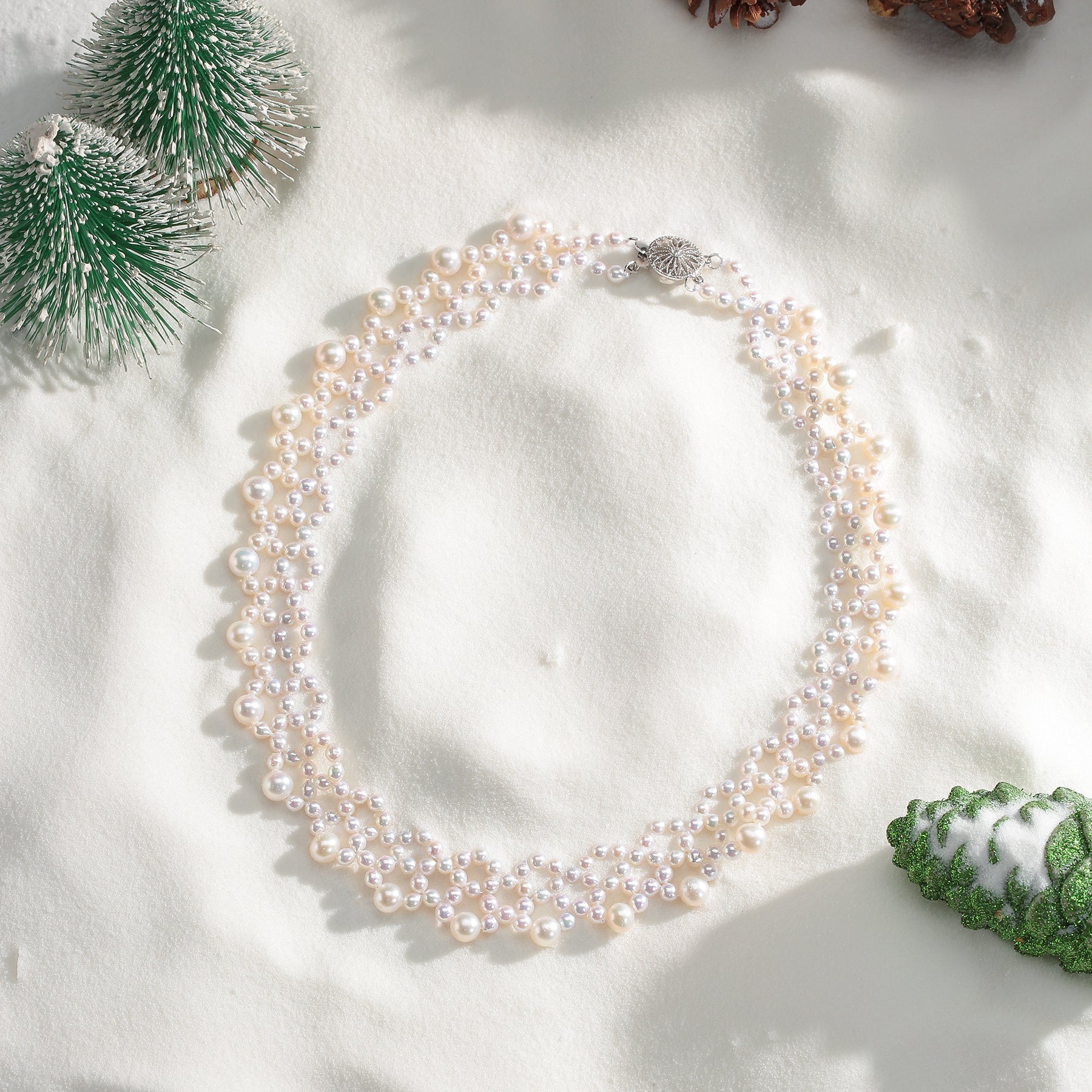 Handmade Woven Freshwater Pearl Necklace