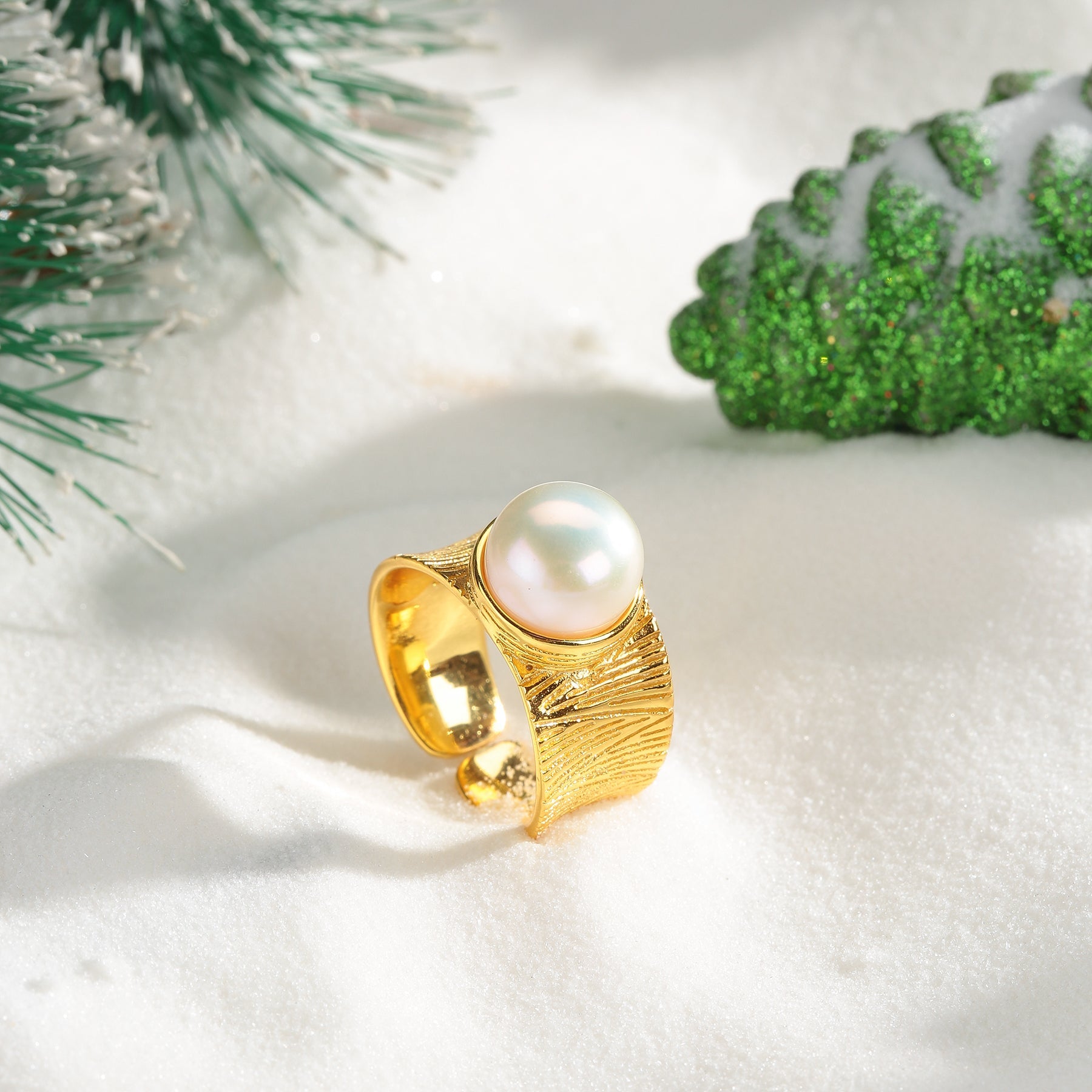 7-8mm Freshwater Pearl Wide Ring