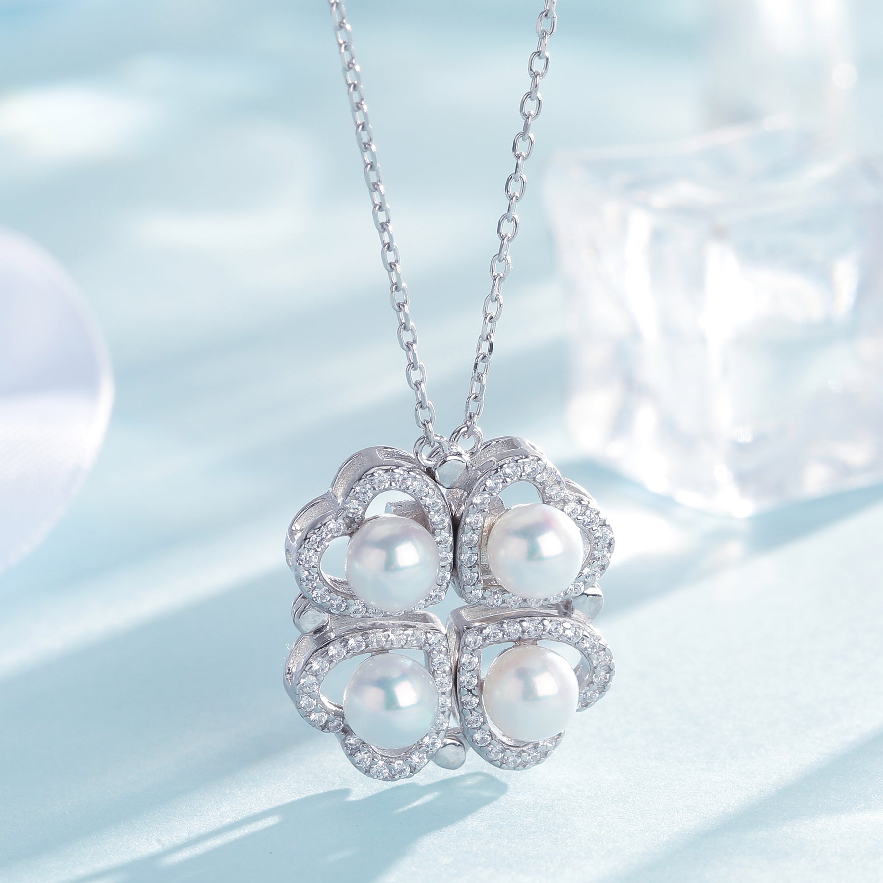 Clover & Heart Good Luck Pendant Necklace