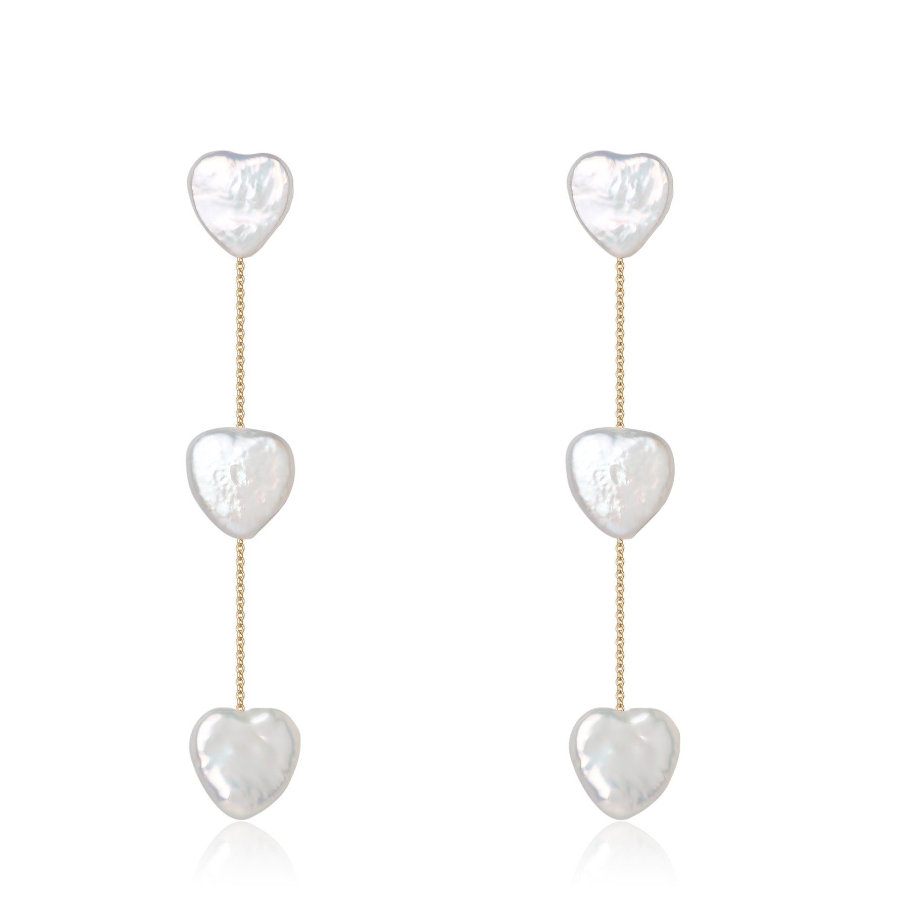 Heart Shape Baroque Pearl Long Earrings