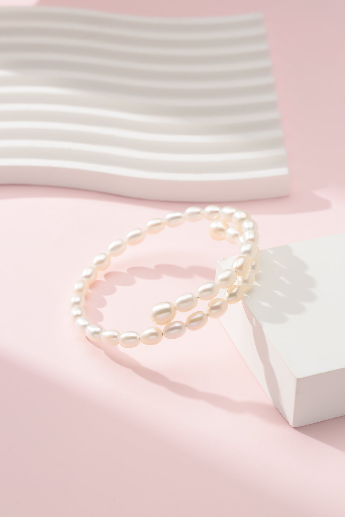 6-7mm Freshwater Rice Pearls Bracelet