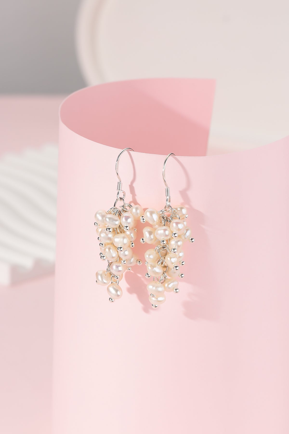 2-3mm Freshwater Pearls Grape Shape Earrings