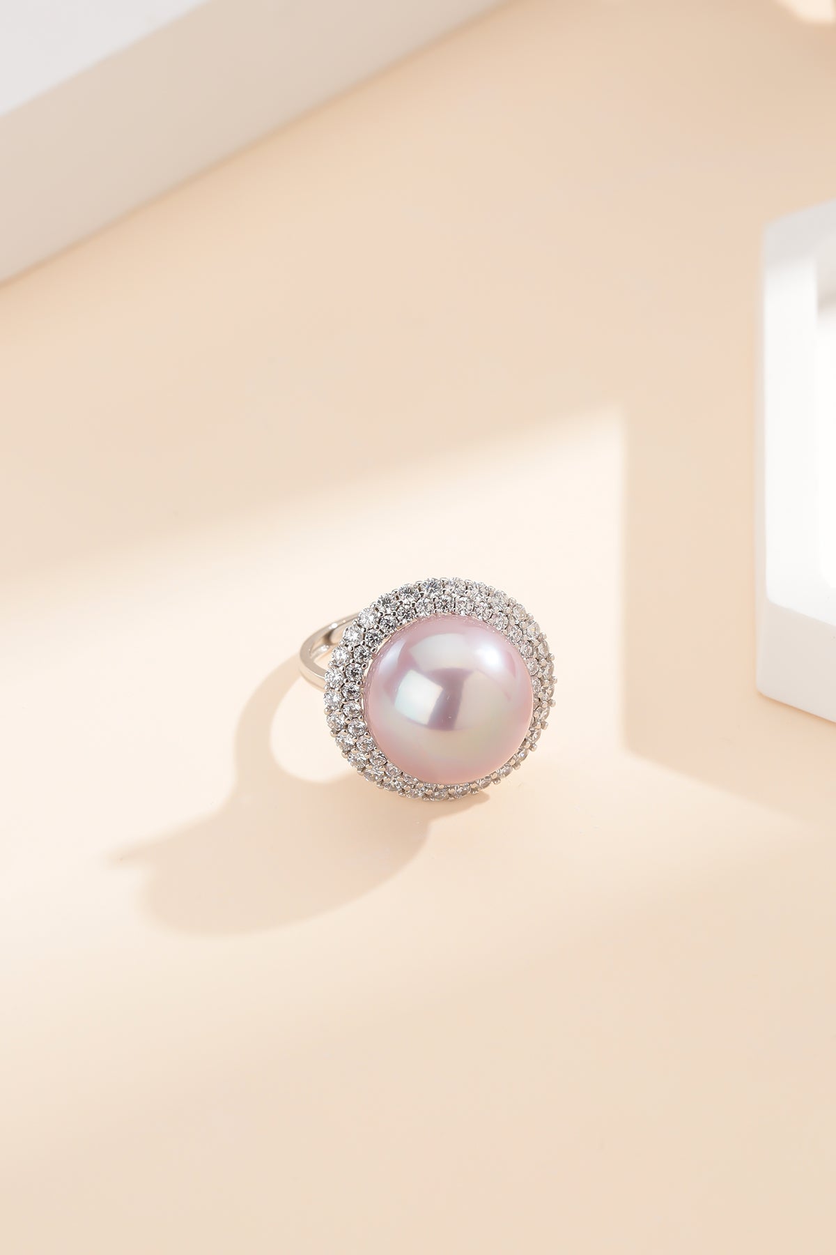 11-12mm Purple Pearl Cubic Zirconia Ring