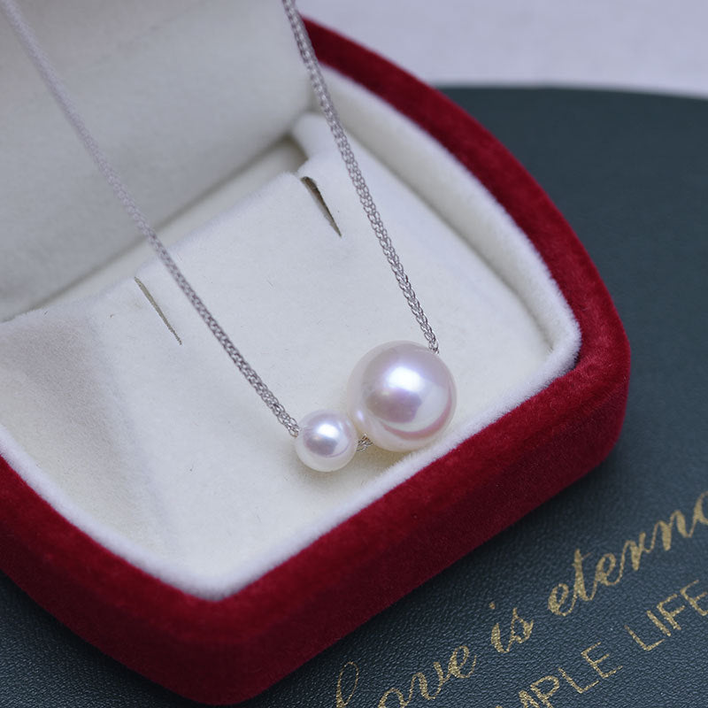 Dual Pearls Pendant Chopin Chain