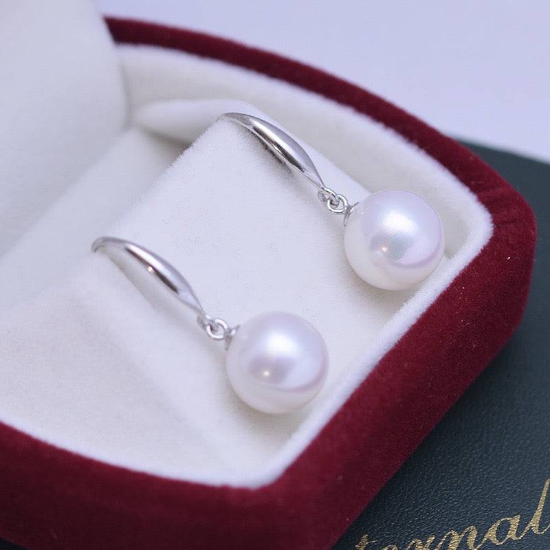 10-11mm Freshwater Pearl & Classic Hoops Earrings