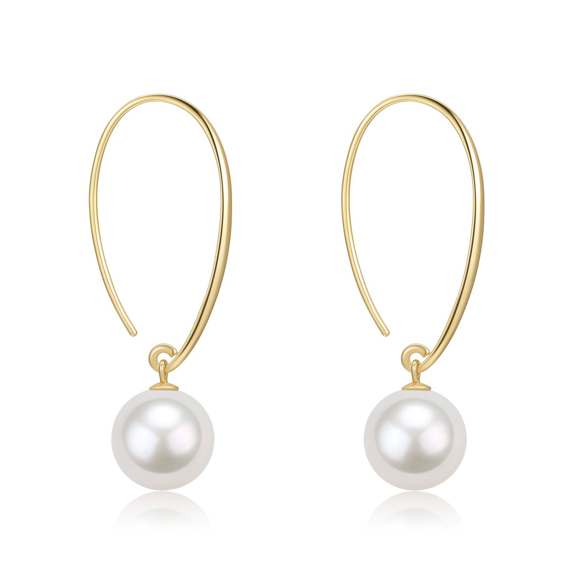 10-11mm Freshwater Pearl Gold Hook Earrings